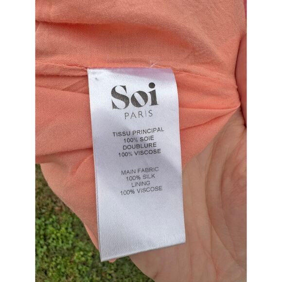 SOI PARIS Tie Dye Silk Babydoll Mini Dress Pink Orange 40 6 8 - Picture 6 of 6
